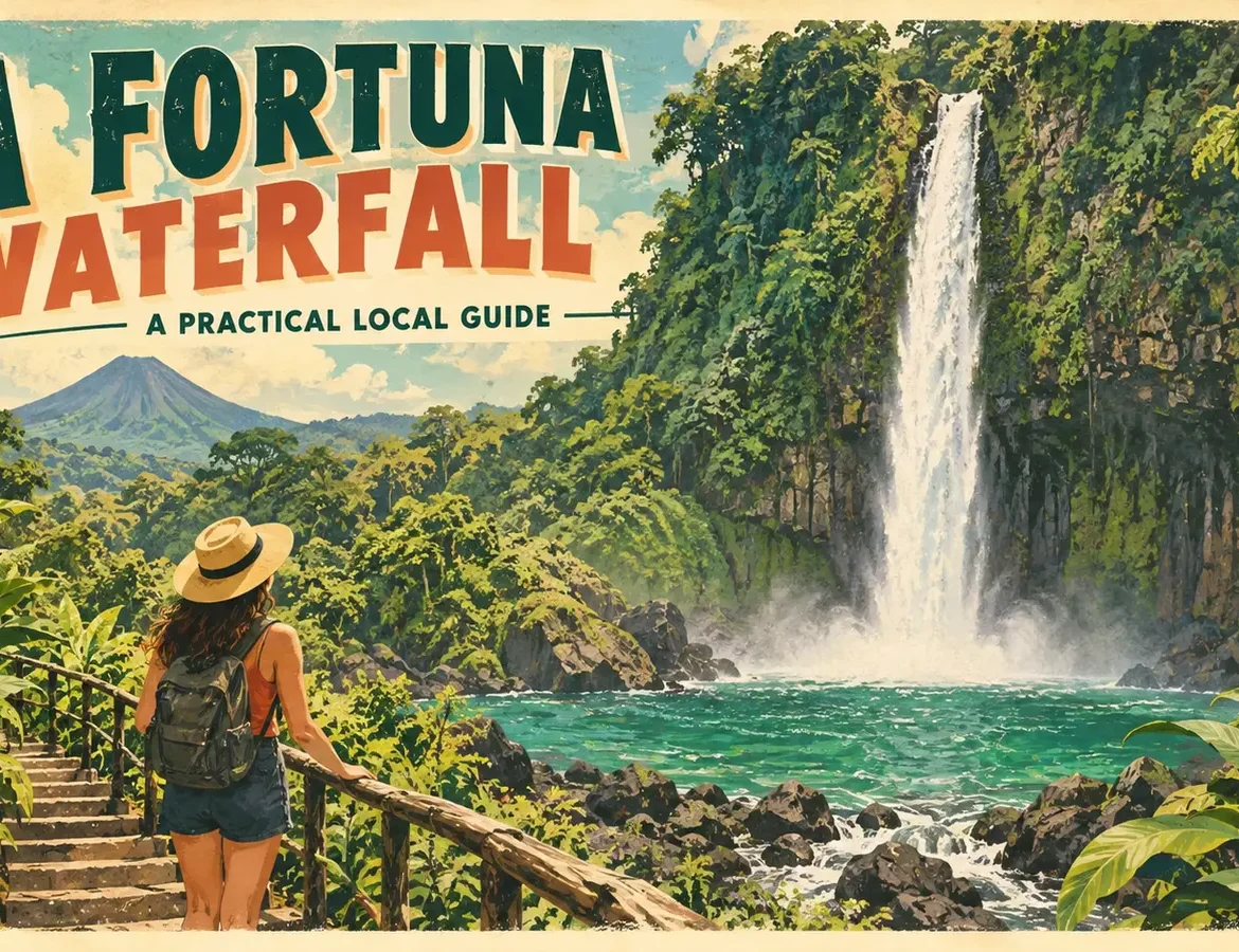 La Fortuna Waterfall visit during a Costa Rica family trip with teenagers